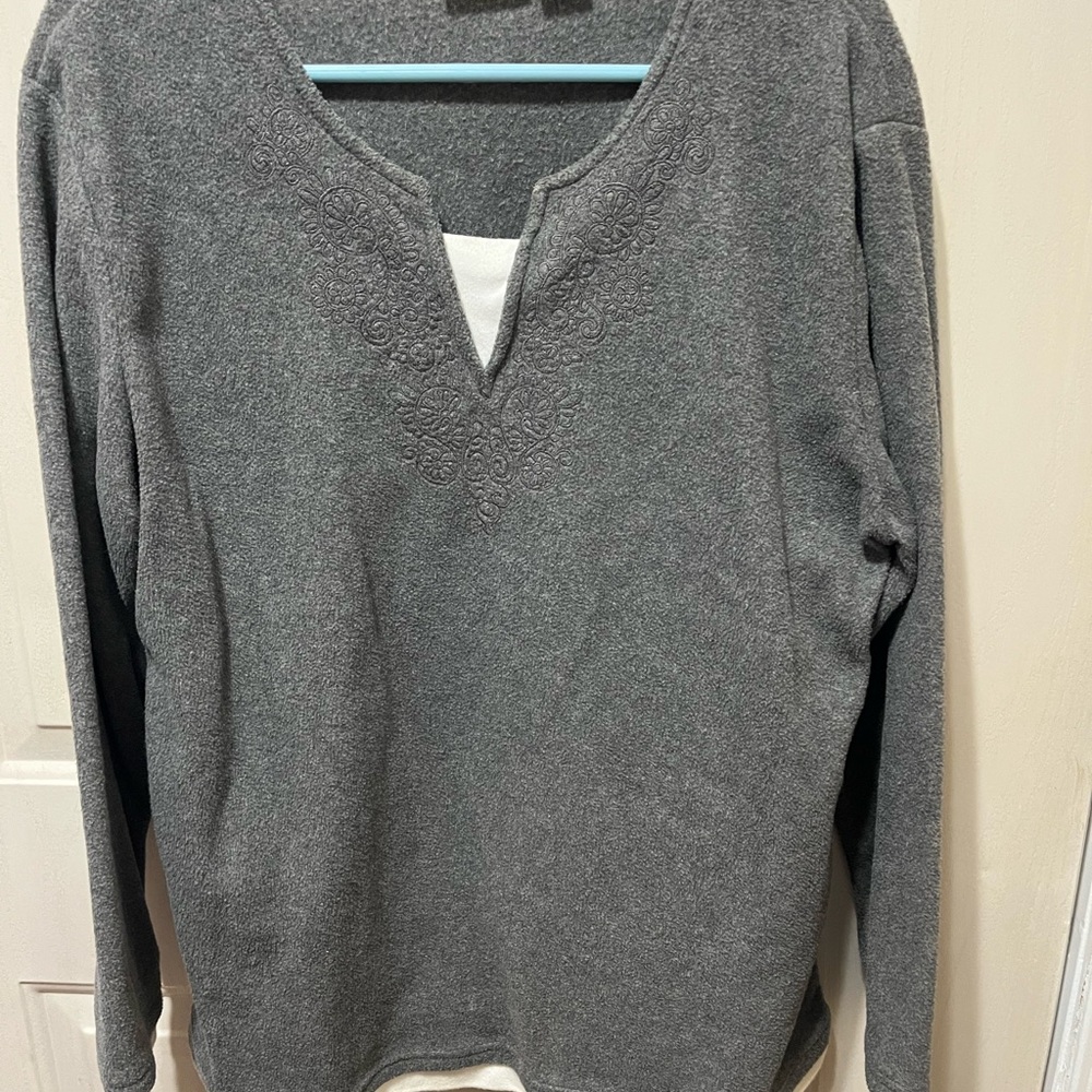 Comfort Knit V-Neck Sweater in Charcoal Gray